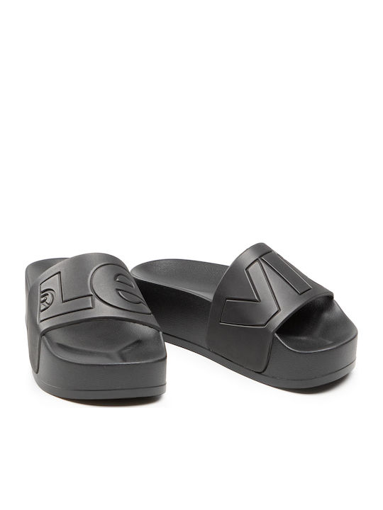 June S Bold Slides Cu Platformă În Culoare Neagră