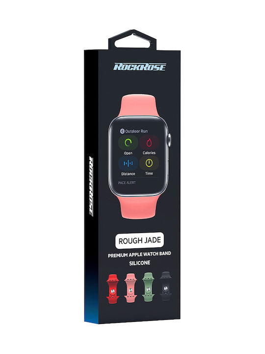 Rockrose Rough Jade Armband Silikon mit Pin Rosa (Apple Watch 44/45/46mm/Ultra 49mm) RRBAWRJP