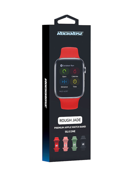 Rockrose Rough Jade Armband Silikon mit Pin Rot (Apple Watch 44/45/46mm/Ultra 49mm) RRBAWRJR
