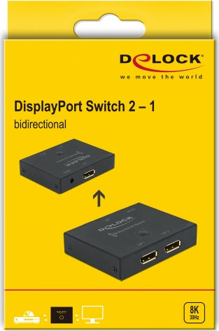 DeLock DisplayPort 2-1 Switch Bidirectional 8K 30Hz