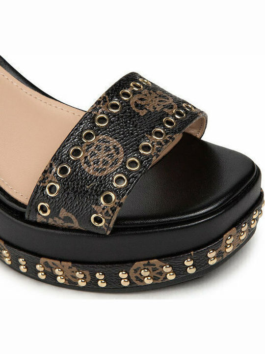 Women's Ankle Strap Platforms Black FL6OLD FAL04 BLK