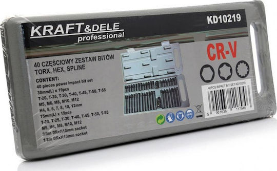 Kraft & Dele Set 40 Biți Șurubelniță Torx
