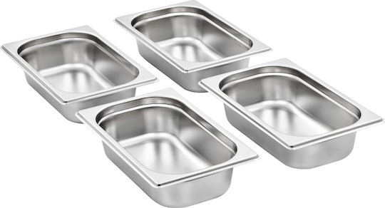 vidaXL Σκεύος Gastronorm Ανοξείδωτο GN1/4 με Βάθος 65mm (8τμχ)