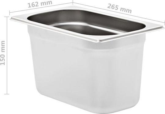 vidaXL Σκεύος Gastronorm Ανοξείδωτο GN1/4 με Βάθος 150mm (4τμχ)