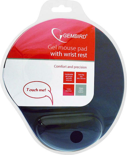 Gembird Gel Mouse Pad (260mm) με Στήριξη Καρπού Μαύρο MP-GEL-BK