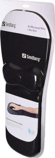 Sandberg Gel Wrist + Arm Rest Mauspad Groß 520mm mit Handgelenkstütze Schwarz