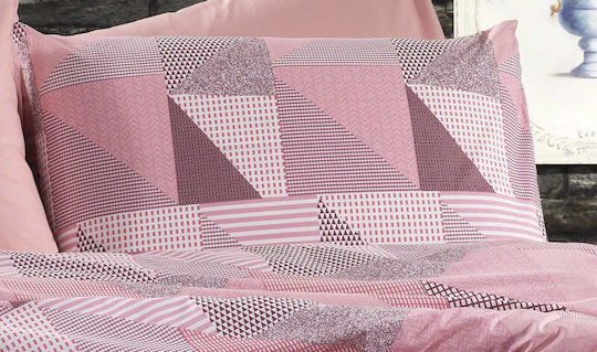 Dimcol Geometrical Σετ Υπέρδιπλο 3τμχ 220x240εκ. 331 Pink / Salmon
