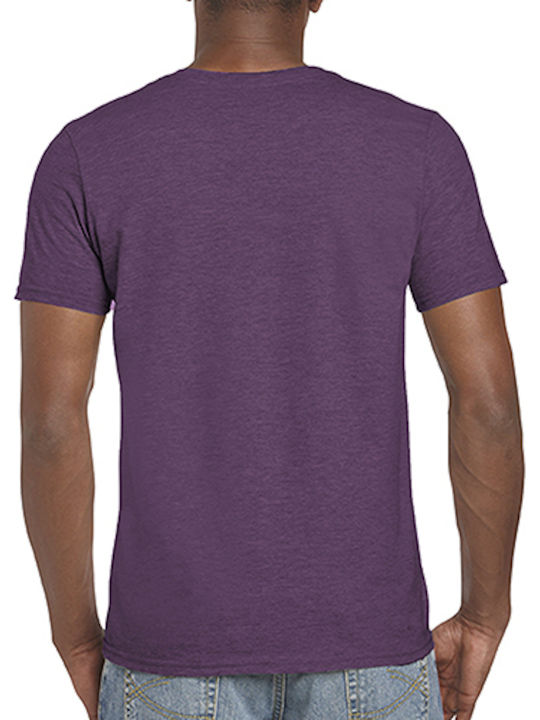 Gildan Softstyle 64000 Ανδρικό Διαφημιστικό T-shirt Κοντομάνικο Heather Aubergine