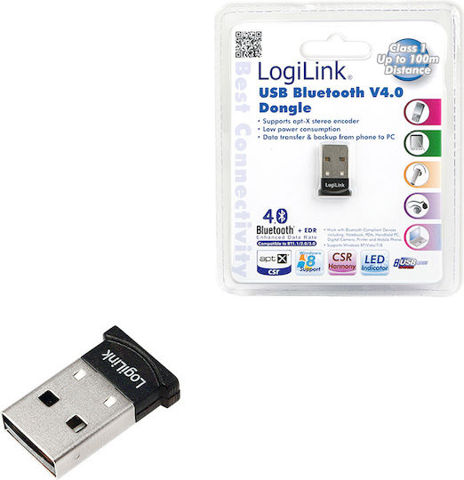 LogiLink USB Bluetooth 4.0 Adapter με Εμβέλεια 100m (BT0037)