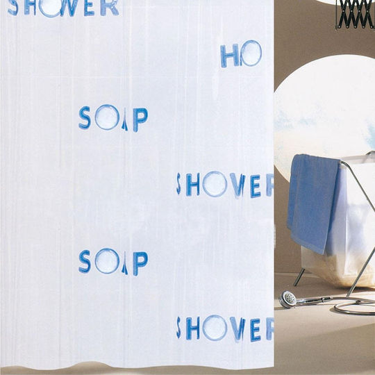 San Lorentzo Clear with Letter Shower Curtain 180x180cm White 1138