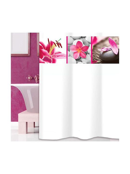 San Lorentzo Lilium Fabric Shower Curtain 180x180cm White 3064