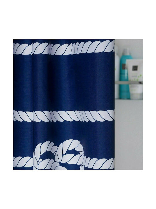 Sealskin Rope Shower Curtain Fabric 180x200cm Blue 233761322