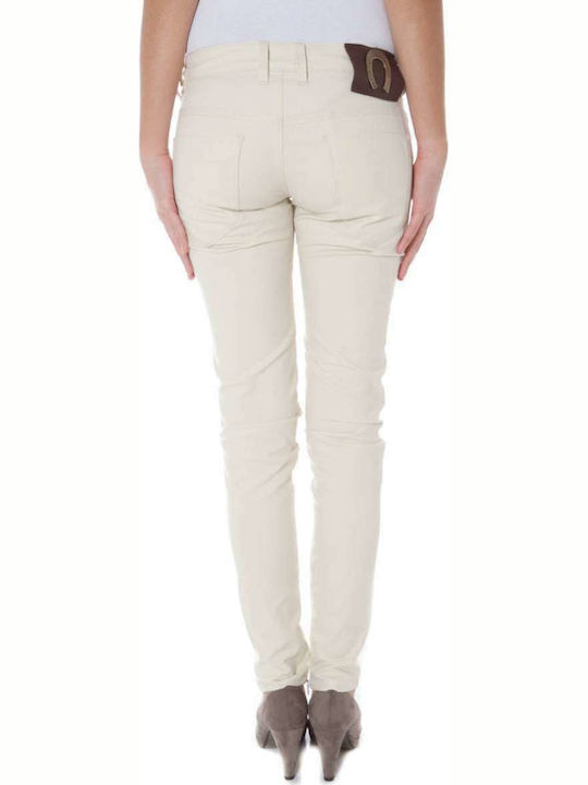 Phard M1007045570500 Women's Cotton Trousers in Narrow Line White