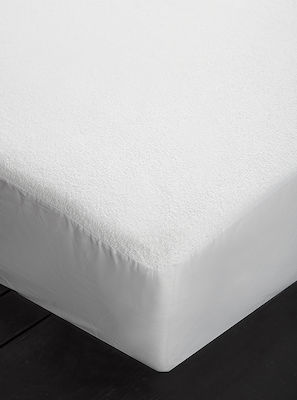 Vesta Home Single Waterproof Terry Mattress Cover Fitted Νιόβη White 90x200cm