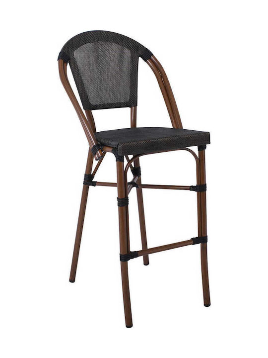 Пластмасов Градински Табурет Бар Черен 41x53x66см Е289
