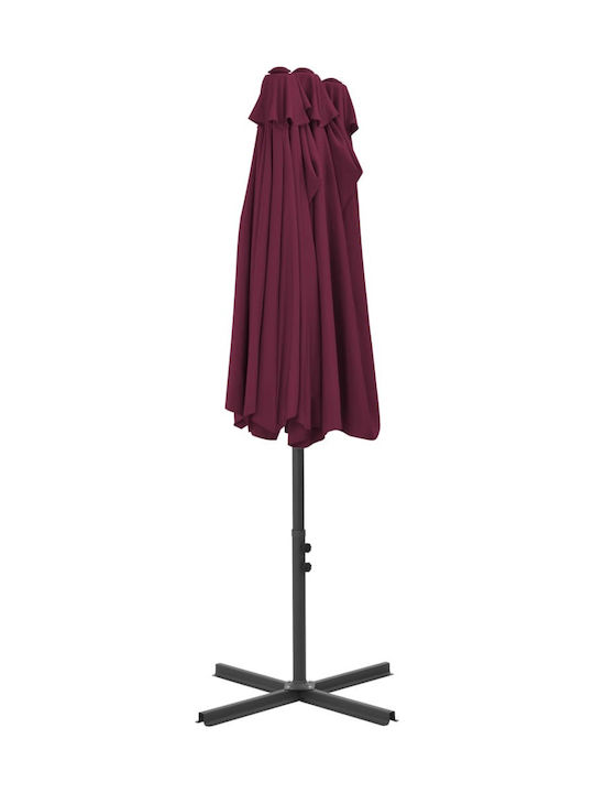 Umbrella Floor Square Aluminum Burgundy with Base 4.6x2.7m 44871