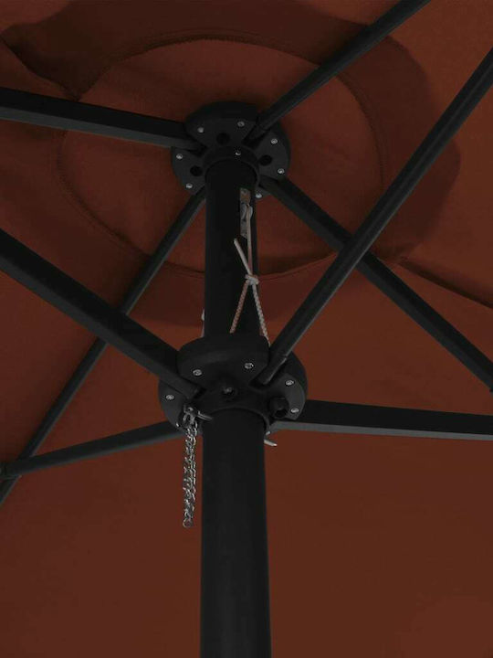 Umbrella Floor Square Aluminum Orange with Base 4.6x2.7m