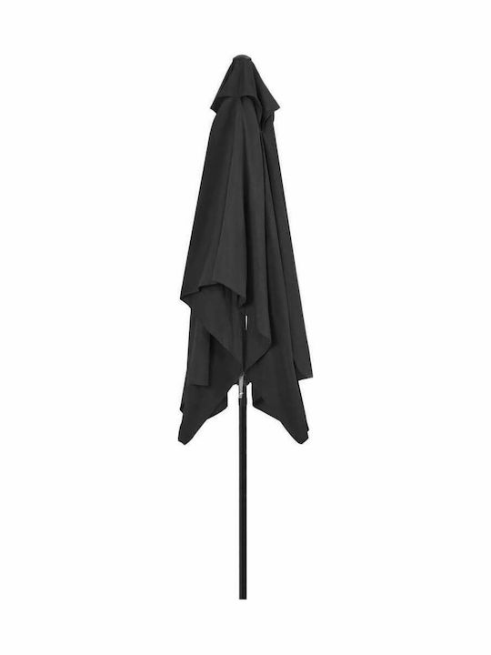 Square Metal Garden Parasol Grey 3x2xHeight 2.52m
