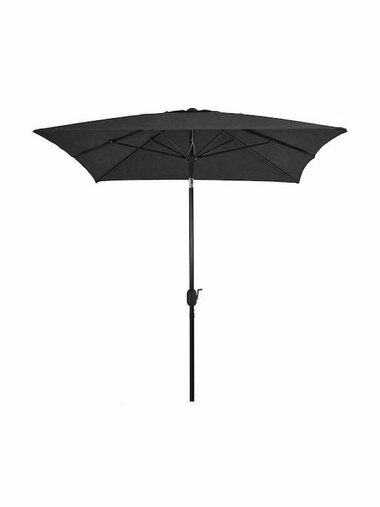 Square Metal Garden Parasol Grey 3x2xHeight 2.52m
