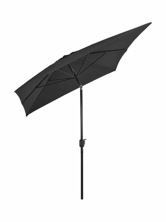 Square Metal Garden Parasol Grey 3x2xHeight 2.52m