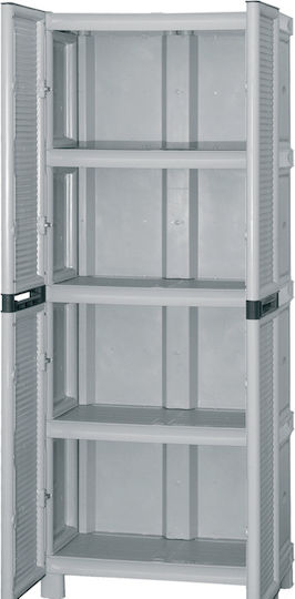 Δίφυλλη Ντουλάπα Πλαστική με 3 Ράφια 70x39x172εκ.
