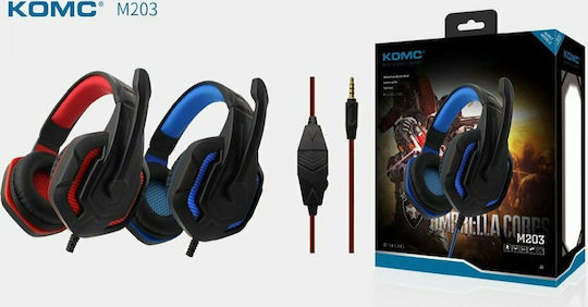 Komc K4 Over Ear Gaming Headset με σύνδεση 3.5mm Black/Blue