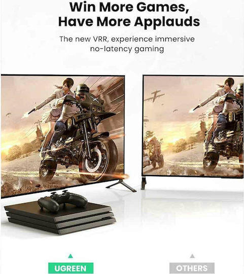 Ugreen HD140 HDMI 2.1 Ultra High Speed 48Gbps 4K 120Hz HDR VRR Braided Cable HDMI Male - HDMI Male 1.5m Black