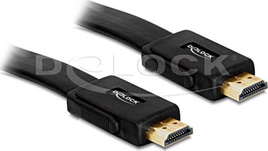 DeLock HDMI 1.4 High Speed 1080p 120Hz Flat Cable HDMI Male - HDMI Male 2m Black