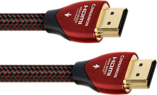 Audioquest Cinnamon HDMI 2.0 Premium High Speed 4K 60Hz HDR Braided Cable HDMI Male - HDMI Male 1m Red