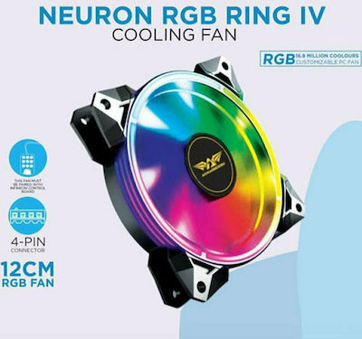 Armaggeddon Neuron IV RGB Gehäuselüfter 120mm mit Verbindung 4-Pin PWM 1Stück Gray