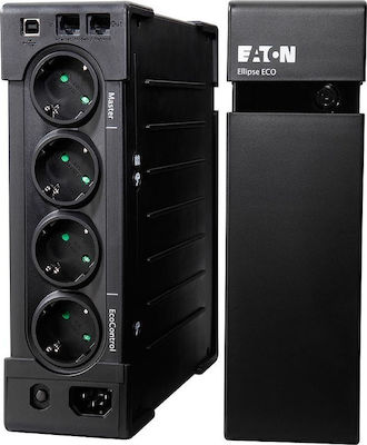 Eaton Ellipse ECO 650 DIN USB UPS Line-Interactive 650VA 400W με 4 Schuko Πρίζες