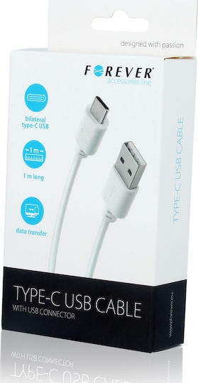 Forever USB 2.0 Cable USB-C male - USB-A Λευκό 1m T_0015238