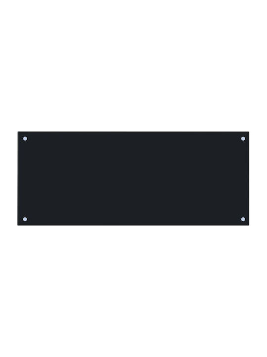 vidaXL Rectangular Back Made of Glass in Black Colour 100x40cm 249490