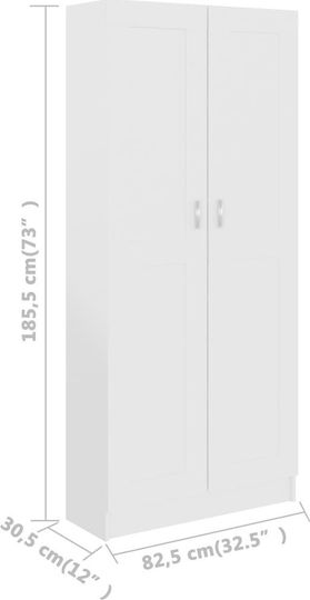 Ντουλάπα Γραφείου Ξύλινη Λευκή 82.5x30.5x185.5cm