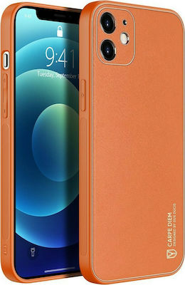 Dux Ducis Yolo Series Задна корица Изкуствена кожа Оранжев (iPhone 12 / 12 Pro) 02427