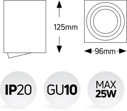 Geyer Einzel Spot mit Fassung GU10 in Weiß Farbe