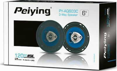 Peiying Set Auto-Lautsprecher PY-AQ603C 6" mit 60W RMS (3 Weg)