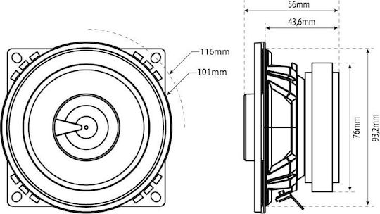 MTX Set Auto-Lautsprecher 4" mit 45W RMS (2 Weg)