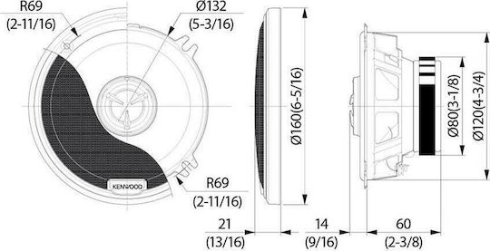 Kenwood KFC-X134 Σετ Ηχεία Αυτοκινήτου Ομοαξονικά 5.25" με 40W RMS (2 Δρόμων)