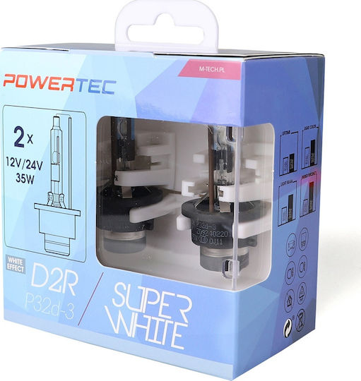 M-Tech Lamps Car & Motorcycle Powertec Super D2R Xenon 5000K Cold White 12V 34W 2pcs
