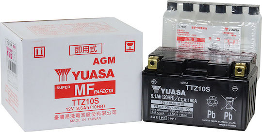 Yuasa Μπαταρία Μοτοσυκλέτας TTZ10S 190A με Χωρητικότητα 9.1Ah