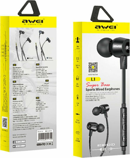 Awei Superbass L1 In-ear Handsfree with 3.5mm Connector Black