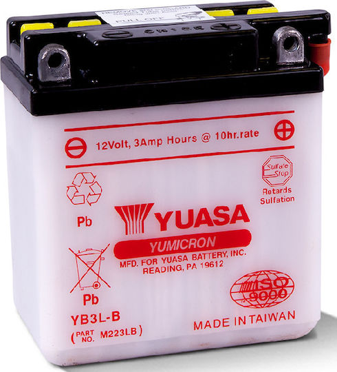Yuasa Deschis Baterie Motocicleta YB3L-B cu Capacitatea 3.2Ah