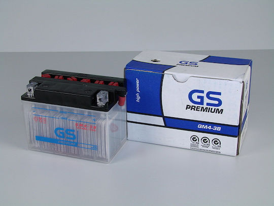 GS Μπαταρία Μοτοσυκλέτας CB4L-B / YB4L-B με Χωρητικότητα 4Ah