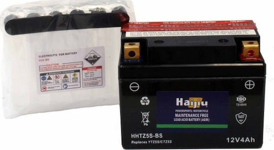 HaiJiu Closed Type Motorcycle Battery YTZ5S-BS with Capacity 4Ah