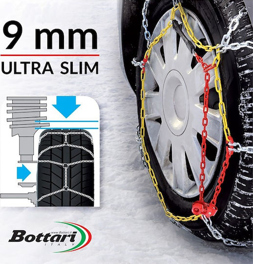 Bottari Rapid T2 No 110 Anti-slip Chains Thickness 9mm Passenger Car 2pcs