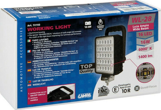 Lampa WL-28 Squareς Waterproof Headlights Car LED Universal 10 - 30V 16W 11cm 1pcs