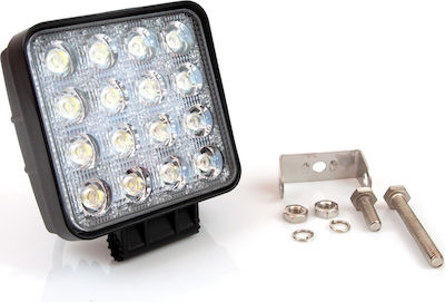 AMiO ΑWL05 Τετράγωνος Προβολέας Αυτοκινήτου LED Universal 48W 10.8cm 1τμχ /AM