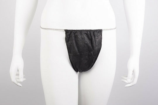 Bournas Medicals Disposable Underwear Non-Woven Thong Black 100 pieces Black 100pcs 121.007.F.BL