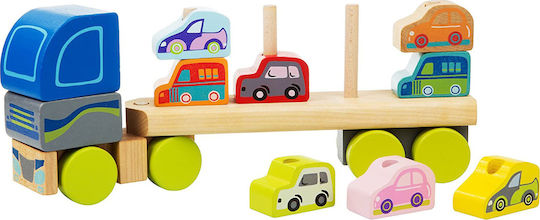 Cubika Vehicle Truck With 8 Cars made of Wood for 18++ Months